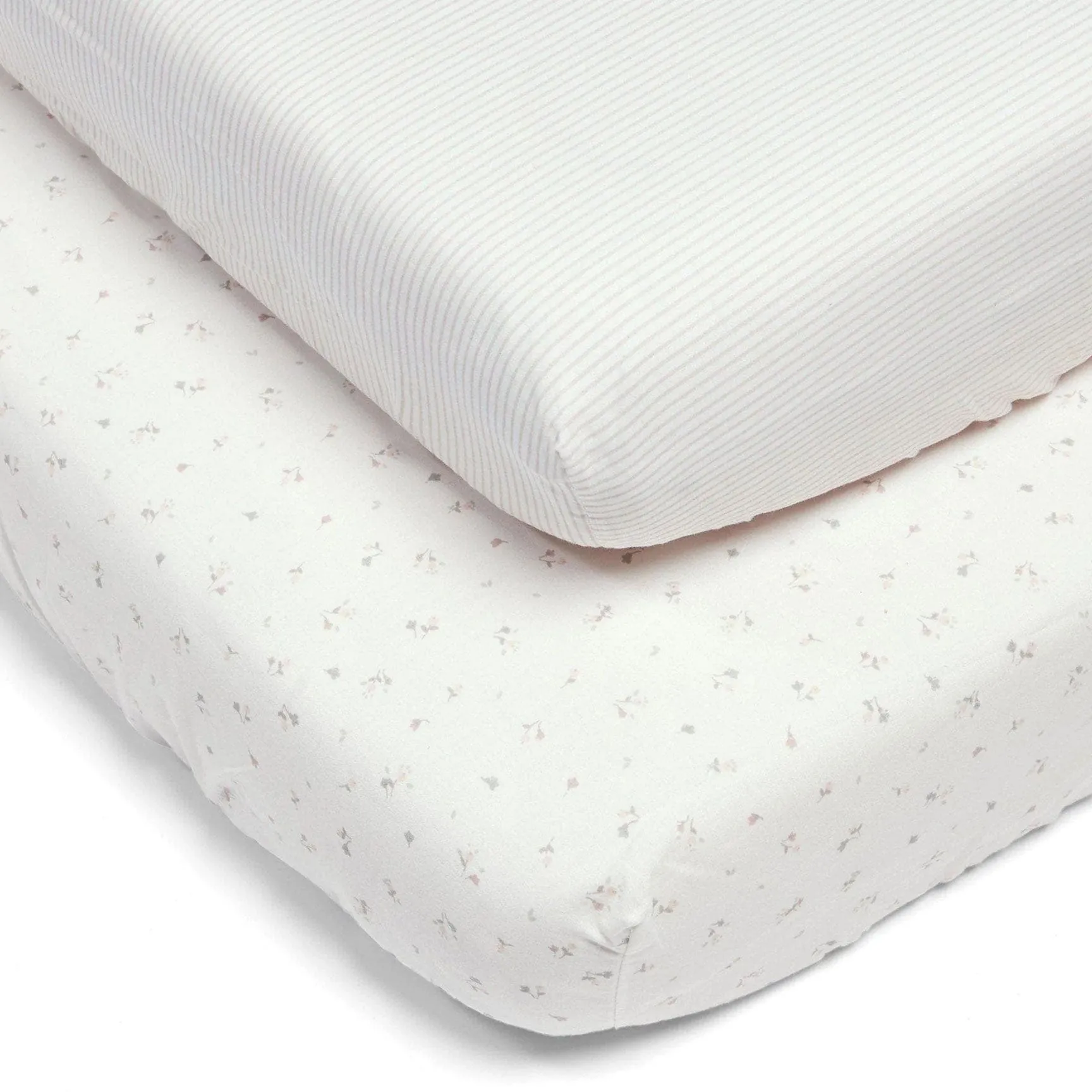 Mamas & Papas Cotbed Fitted Sheets - Floral Pink