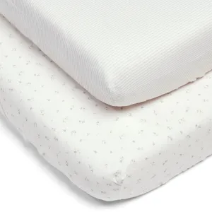 Mamas & Papas Cotbed Fitted Sheets - Floral Pink