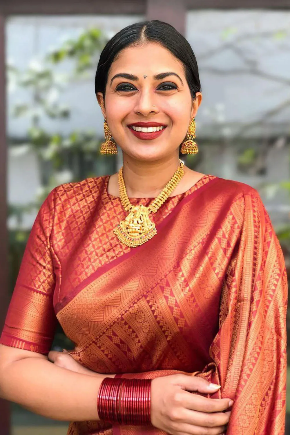 Maroon Banarasi Silk Saree With Weaving Work