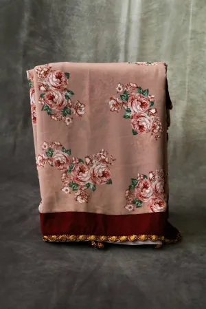 Maroon saree crape Saree fancy saree stitched blouse designer saree unique saree party wear saree silk saree wedding saree