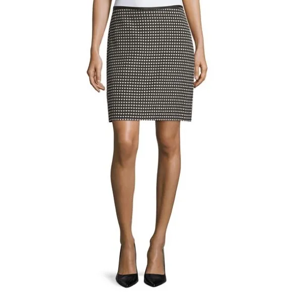 Max Studio Heart Print Jacquard Skirt