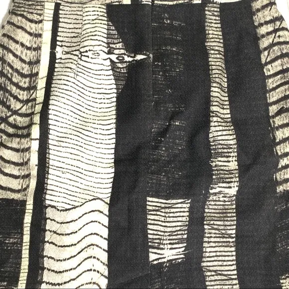 MaxMara cotton and linen black white pencil skirt