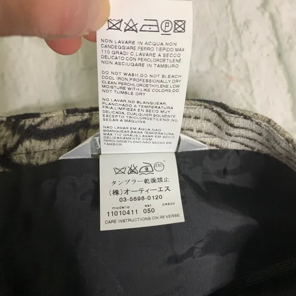 MaxMara cotton and linen black white pencil skirt