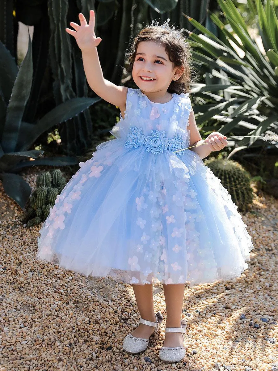 Mesh Flower Baby A-line Princess Dress MKD1013