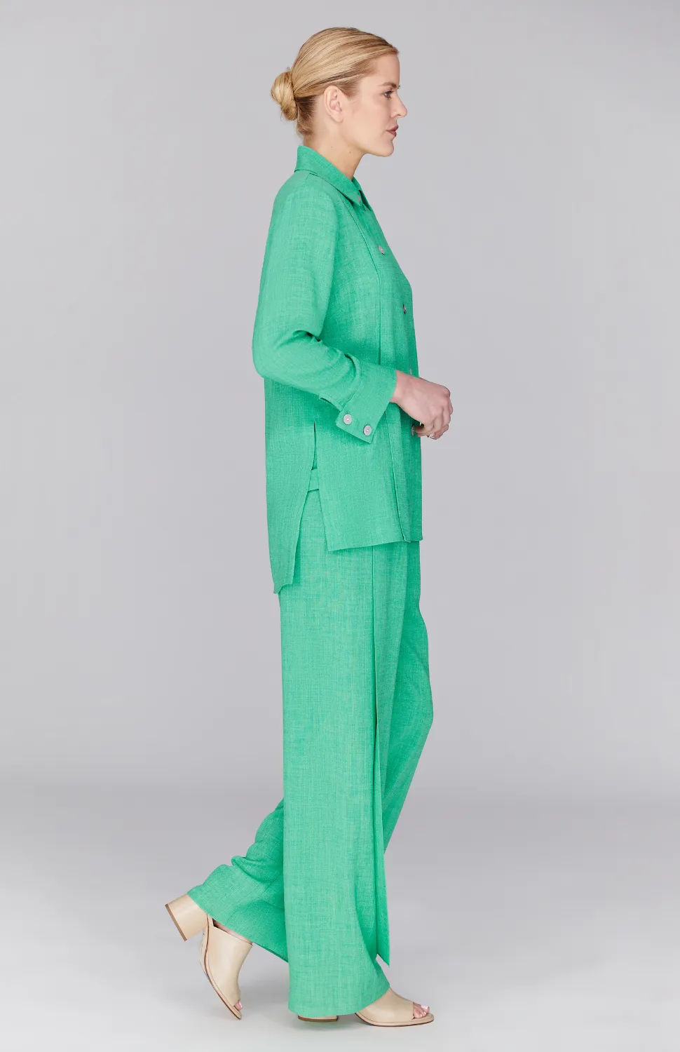 Microlinen Collared Button Down w/ Side Tab