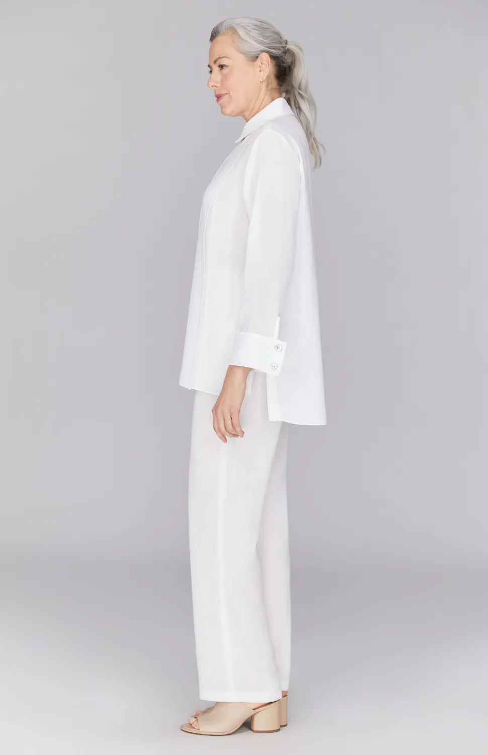 Microlinen Collared Button Down w/ Side Tab