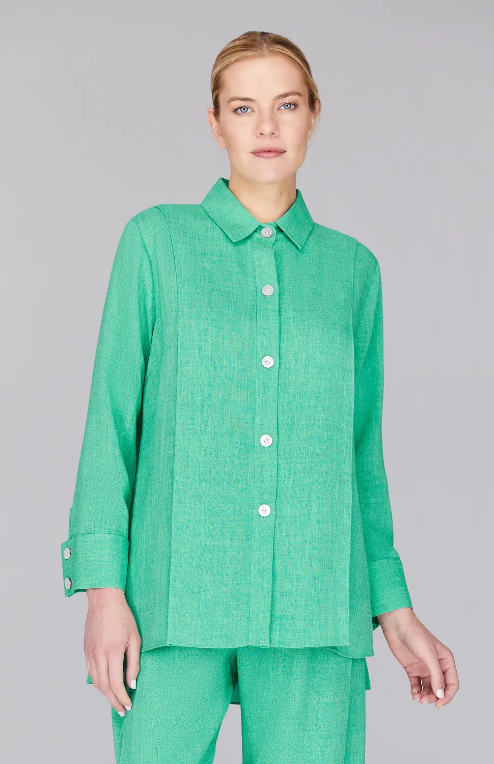 Microlinen Collared Button Down w/ Side Tab