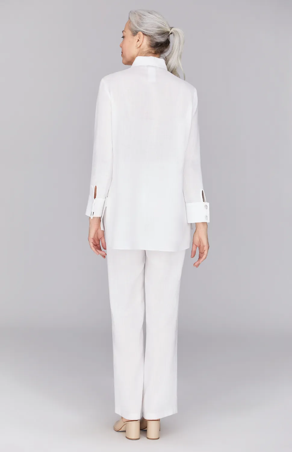 Microlinen Collared Button Down w/ Side Tab