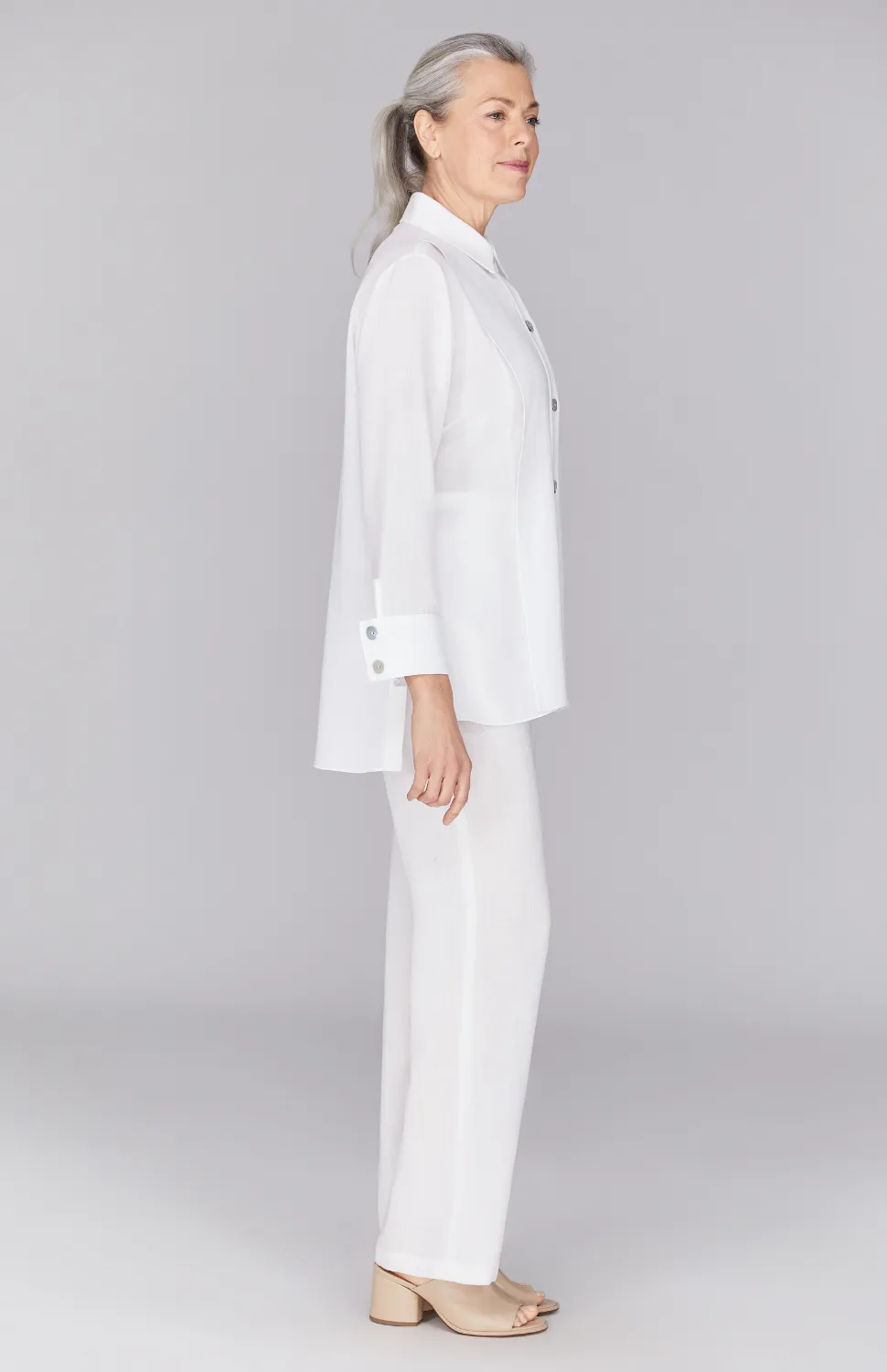 Microlinen Collared Button Down w/ Side Tab