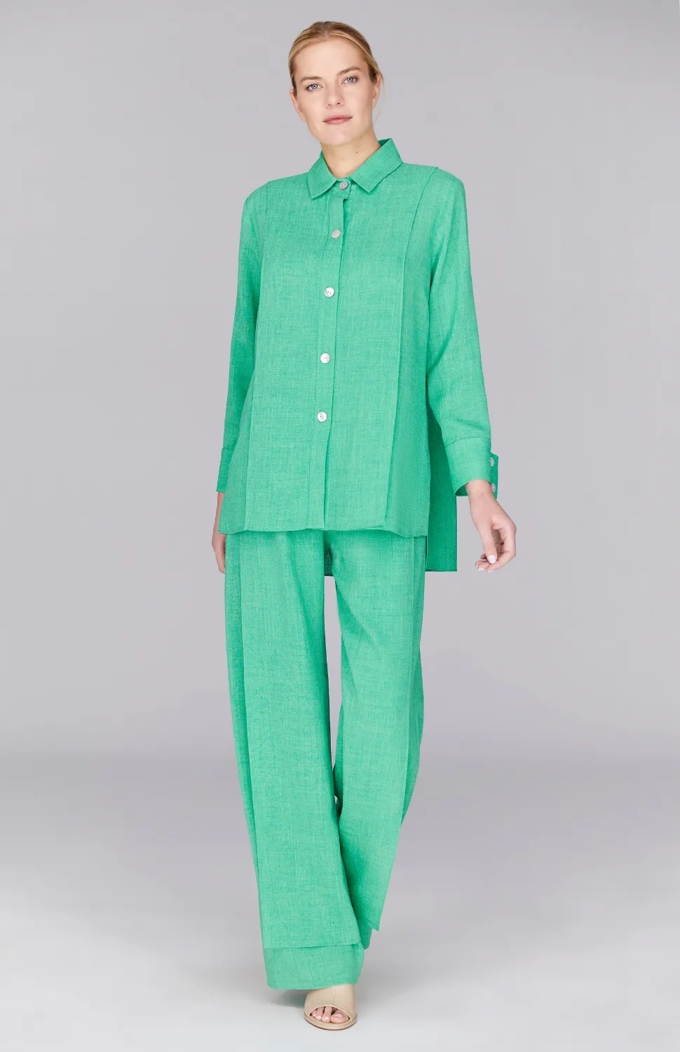 Microlinen Collared Button Down w/ Side Tab