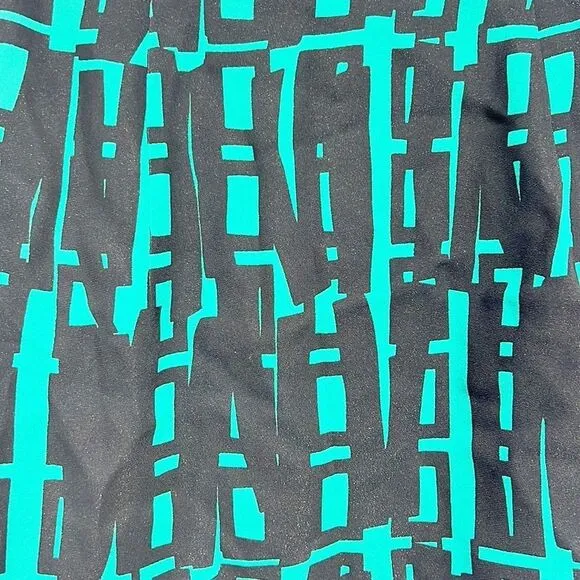Milly New York Mini Skirt Pencil Skirt Geometric Black and Green size 10