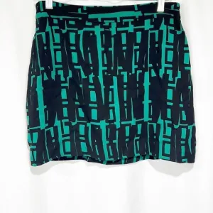 Milly New York Mini Skirt Pencil Skirt Geometric Black and Green size 10
