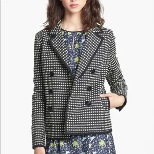 Miss Wu Check Jacquard Jacket Blazer Size 8 EUC