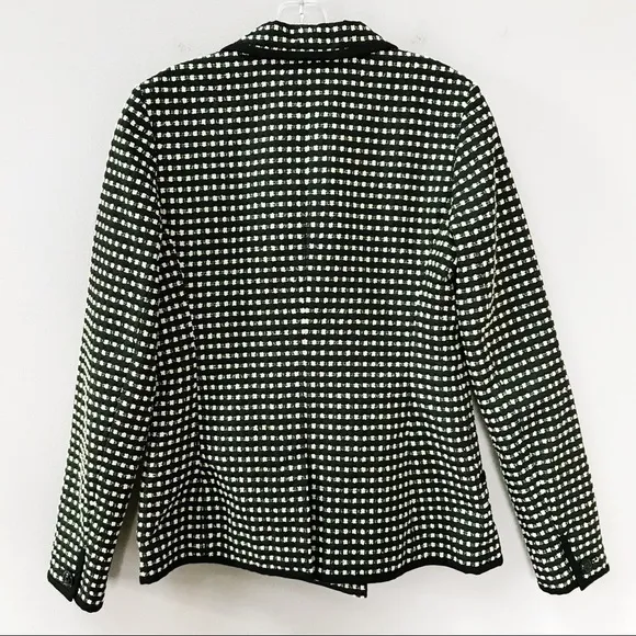 Miss Wu Check Jacquard Jacket Blazer Size 8 EUC