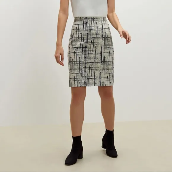 MM Lafleur Cubist Jacquard Cotton Blend Noho Pencil Skirt Sz. 14