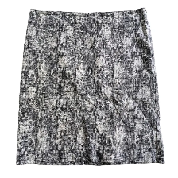 MM Lafleur Women's Size 8 Neutral Toned Noho Pencil Skirt in Crackle Print