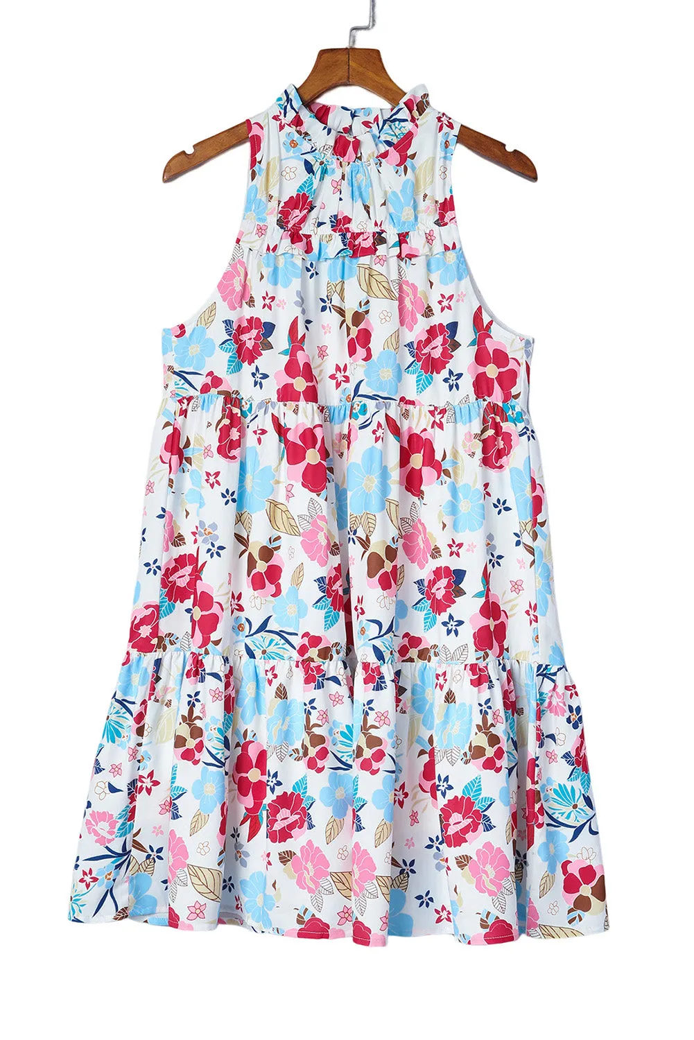 Mock Neck Floral Dress
