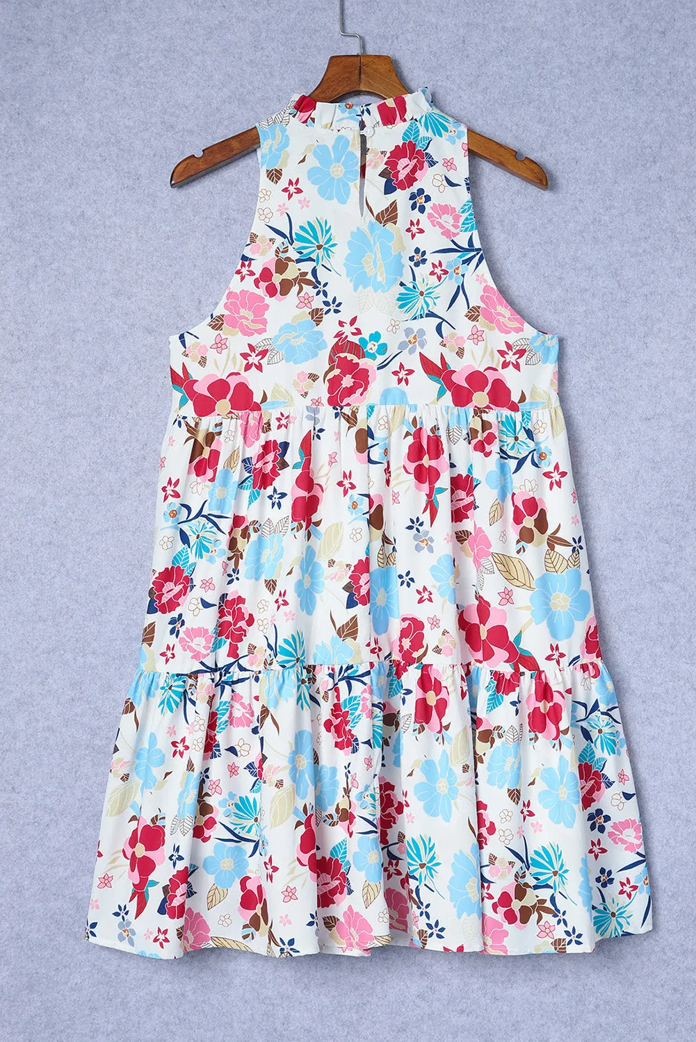 Mock Neck Floral Dress