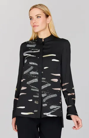 Moonlight Reflection Mandarin Collar Blouse