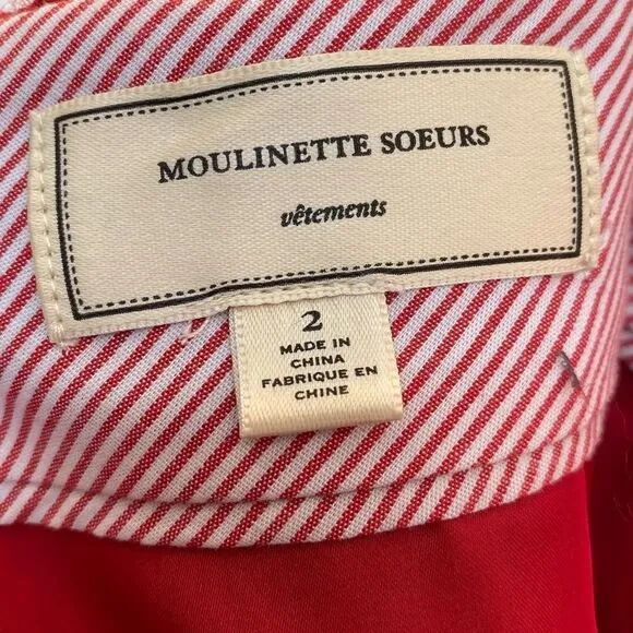 Moulinette Soeurs Anthropologie Red Wool Blend Tweed Pencil Skirt Women's 2