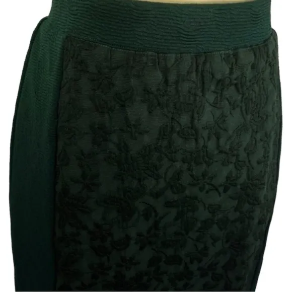Moulinette Souers green and black brocade skirt