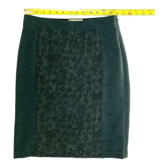 Moulinette Souers green and black brocade skirt