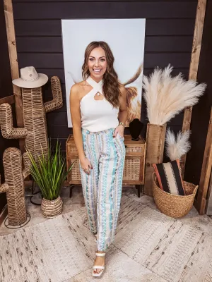 Multi Color Aztec Embroider Pants