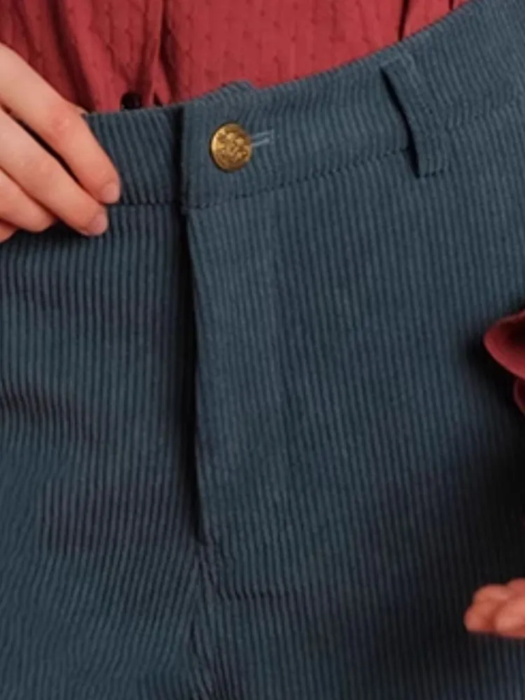 Multicolor Corduroy 9-Minute Straight-Leg Pants