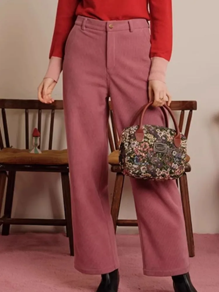 Multicolor Corduroy 9-Minute Straight-Leg Pants