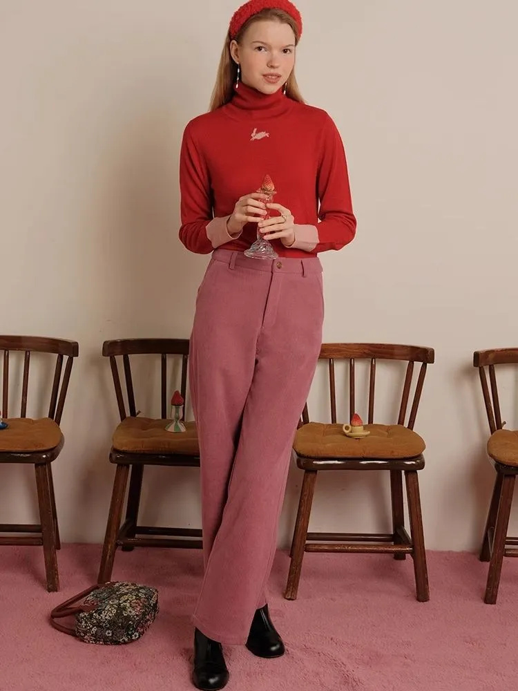 Multicolor Corduroy 9-Minute Straight-Leg Pants