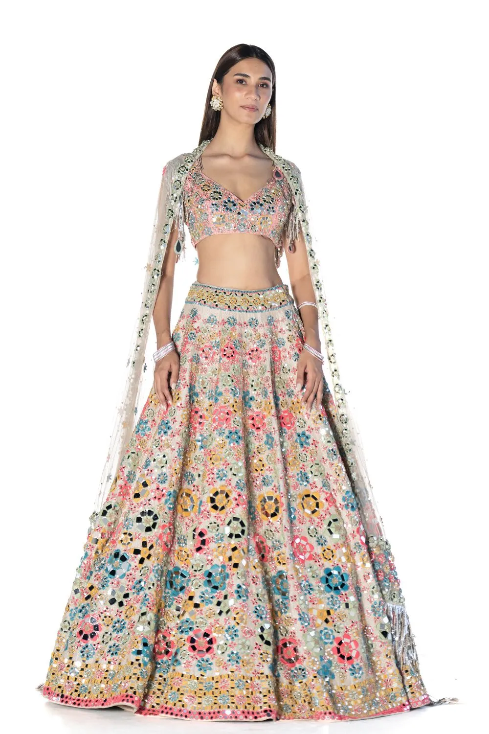 Multicoloured Floral Pattern Lehenga