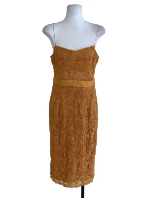 Mustard Lace A-Line Dress