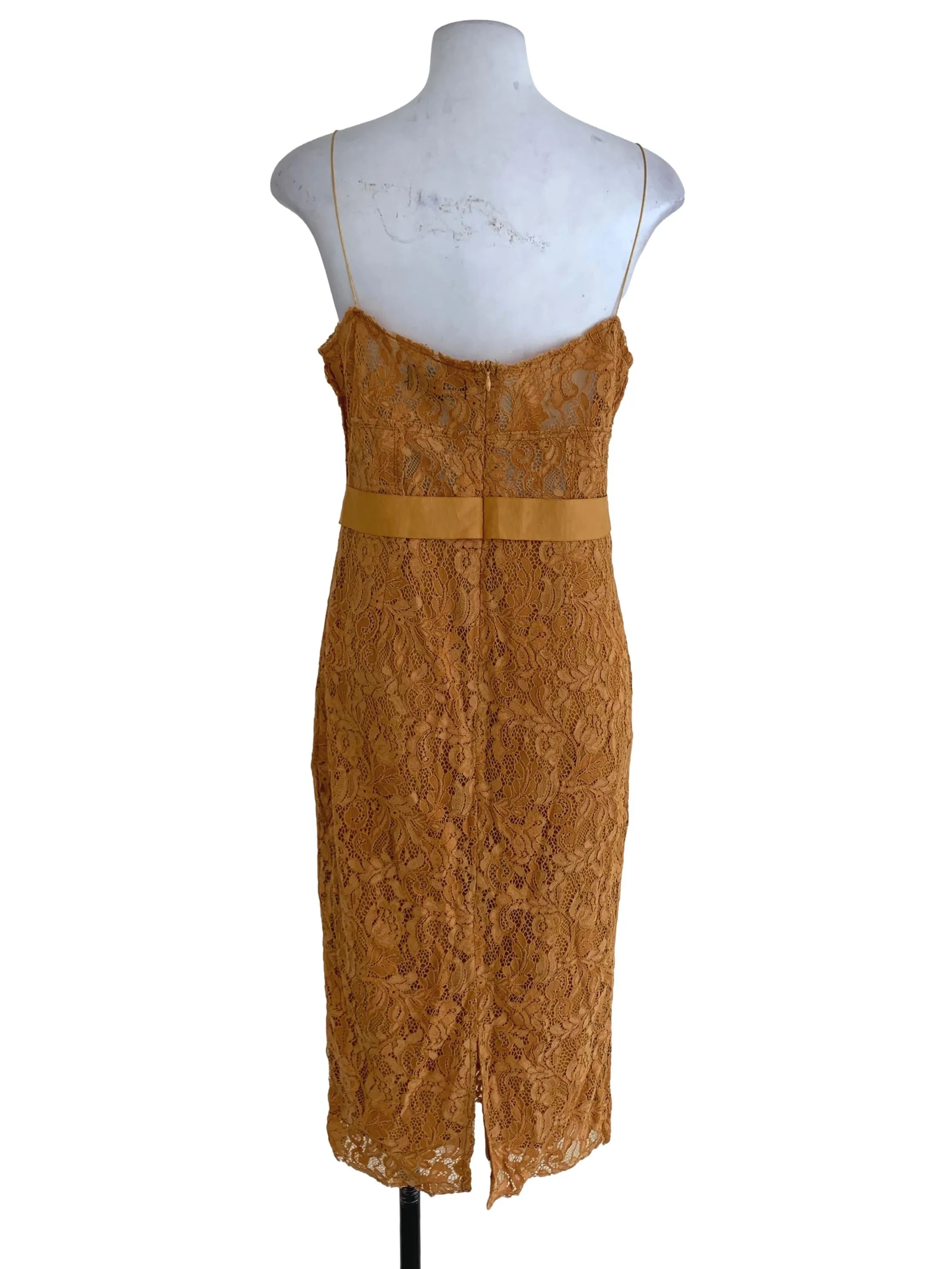 Mustard Lace A-Line Dress