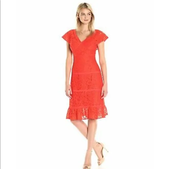 Nannette Lepore Lace Cap Sleeve Dress | 14