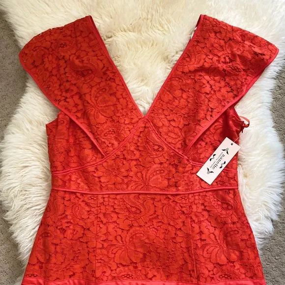 Nannette Lepore Lace Cap Sleeve Dress | 14