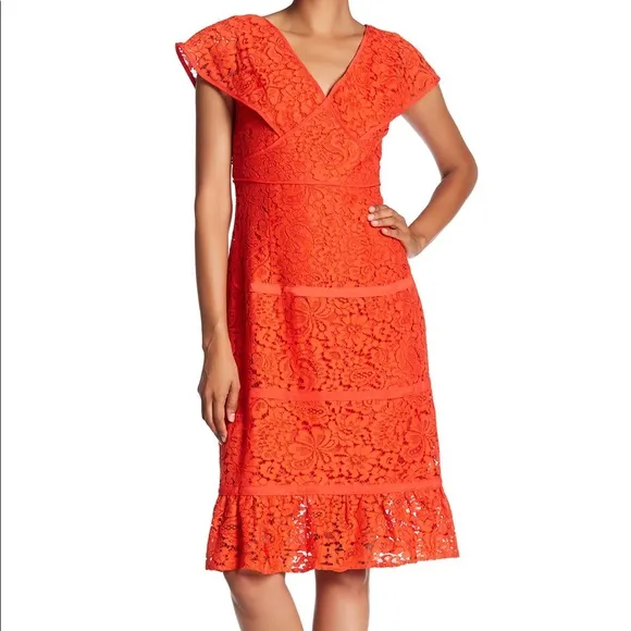 Nannette Lepore Lace Cap Sleeve Dress | 14