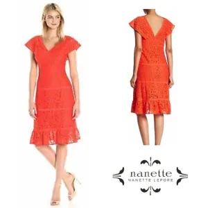 Nannette Lepore Lace Cap Sleeve Dress | 14
