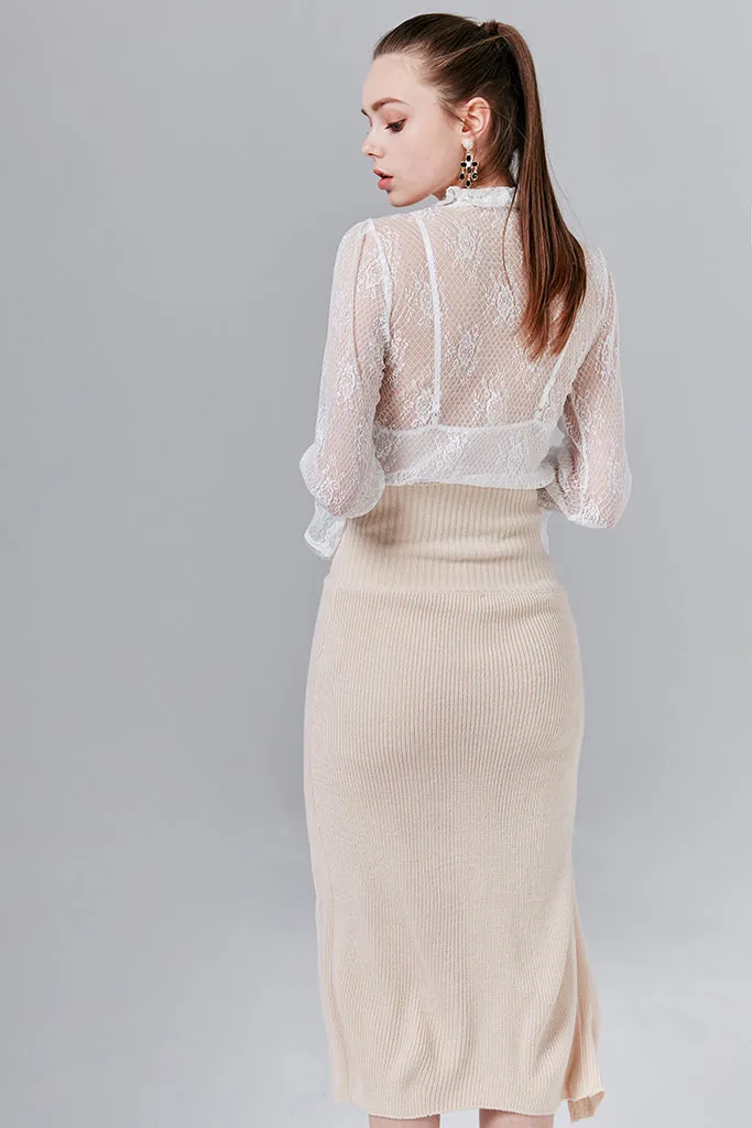 Naomi M-Slit Knit Skirt