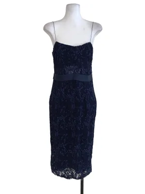 Navy Blue Lace A-Line Dress