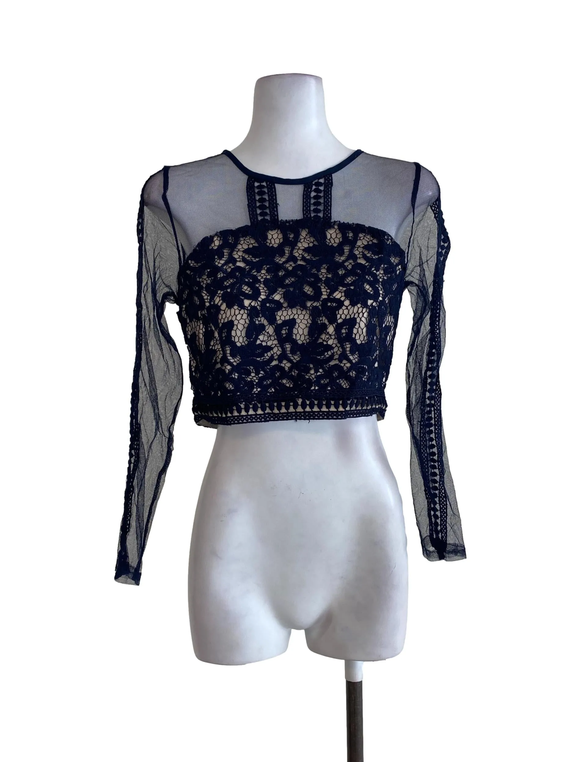 Navy Blue Laced Top