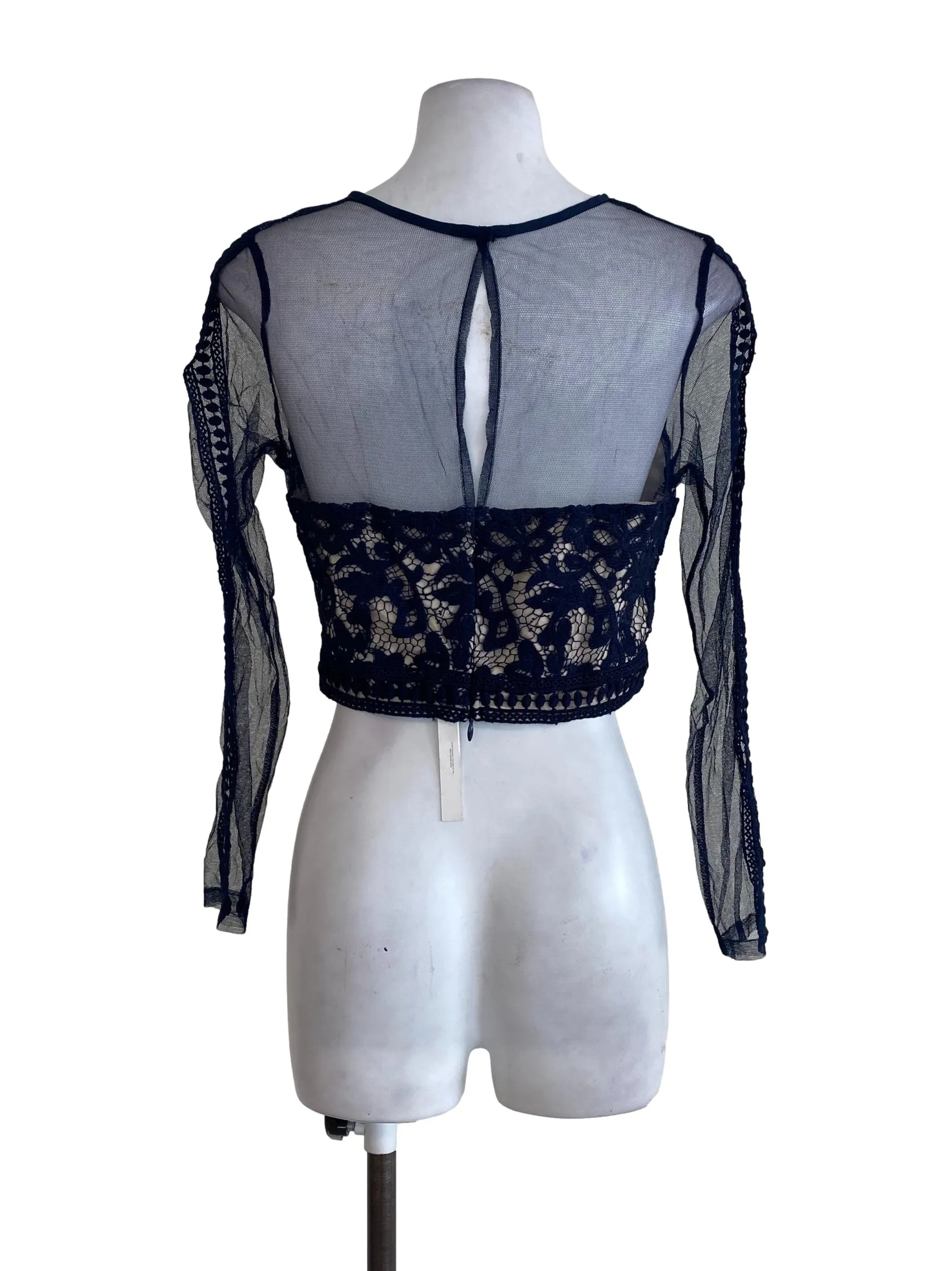 Navy Blue Laced Top