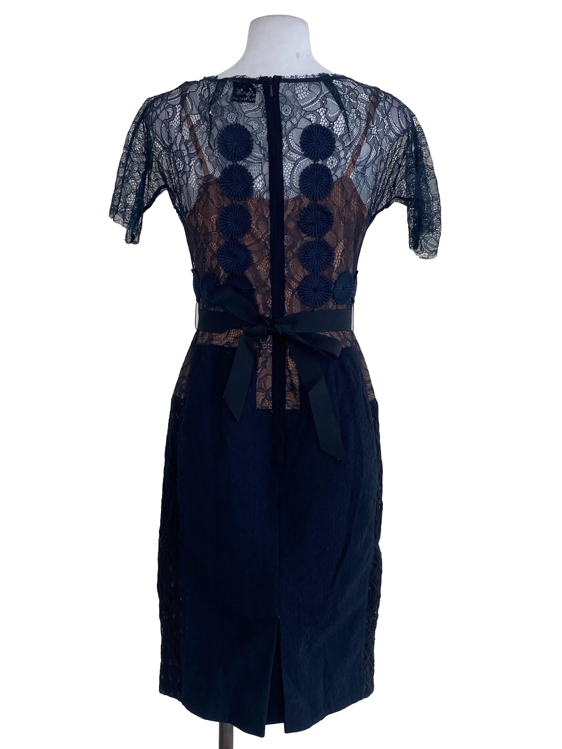 Navy Lace Sheath Dress