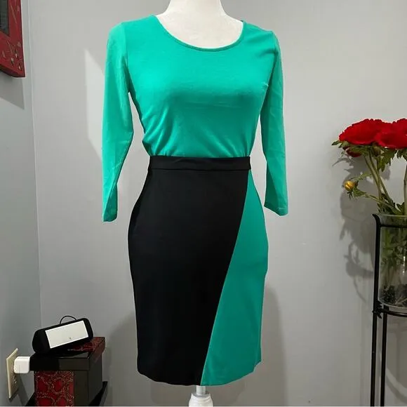 NEW Ann Taylor Career Colorblock Ponte Knit Tailored Classic Knee Skirt 0P NWT