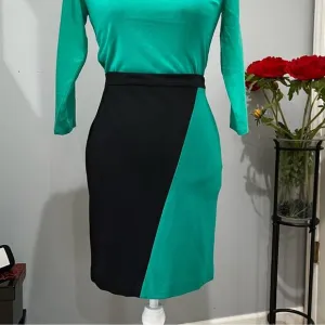 NEW Ann Taylor Career Colorblock Ponte Knit Tailored Classic Knee Skirt 0P NWT
