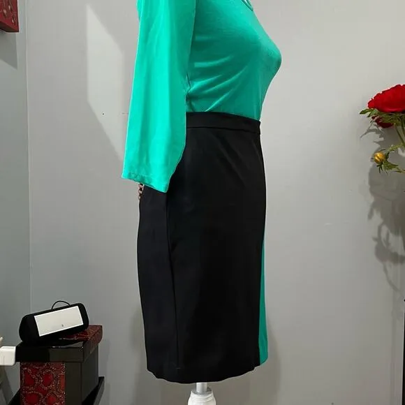 NEW Ann Taylor Career Colorblock Ponte Knit Tailored Classic Knee Skirt 0P NWT