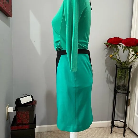 NEW Ann Taylor Career Colorblock Ponte Knit Tailored Classic Knee Skirt 0P NWT