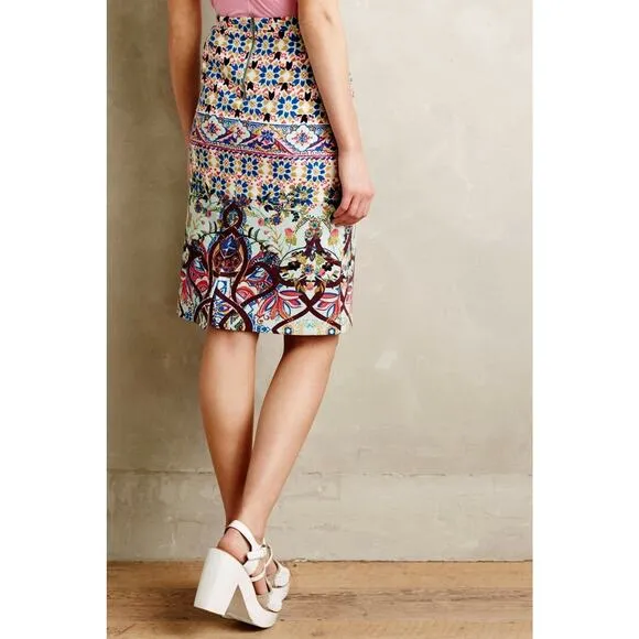 New Anthropologie Kaleidoscope Pencil Skirt by HD PARIS Retail $118 Size 6