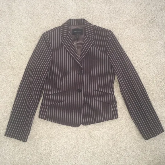 New BCBG Brown Striped Jacket Blazer Small