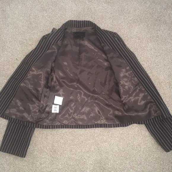 New BCBG Brown Striped Jacket Blazer Small
