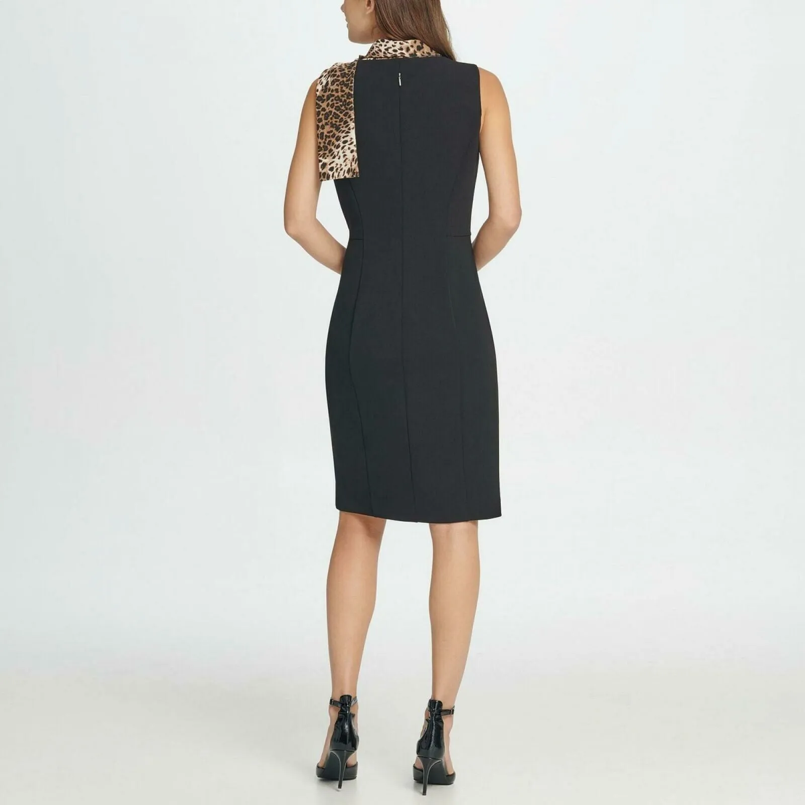 New DKNY Womens Animal Tie Neck Sheath Dress. DD9G1835-NEW 10